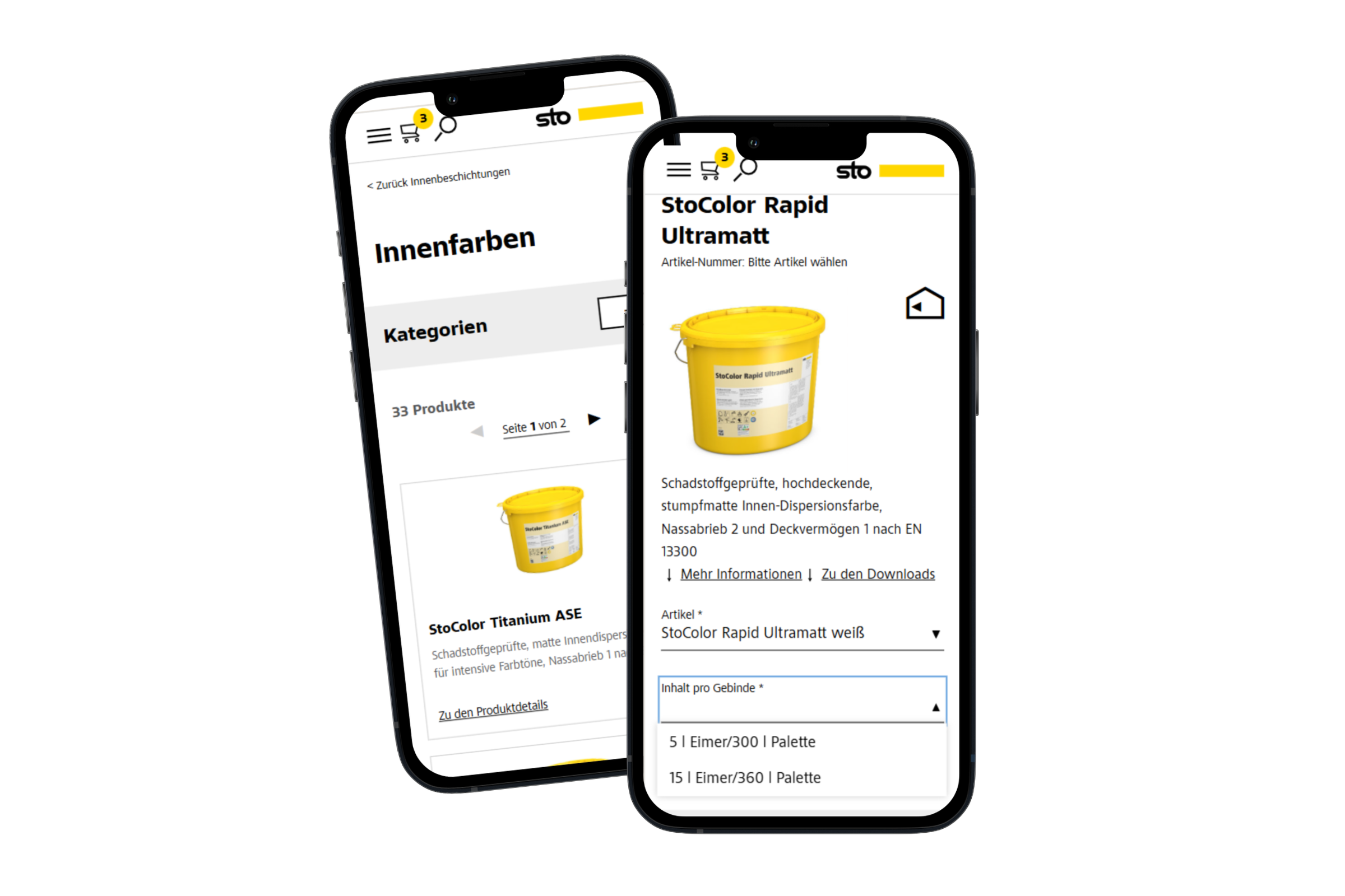 Sto Online Shop am Smartphone