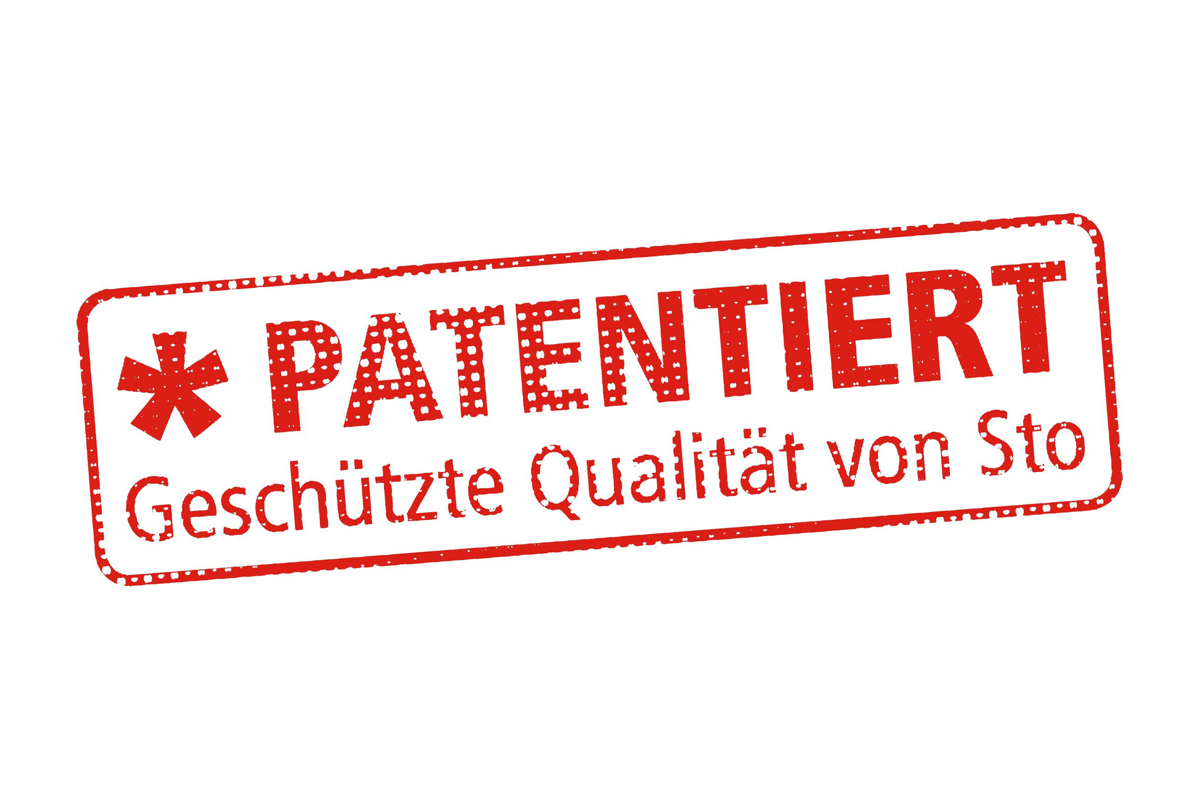 Roter Stempel: Patentiert – geschützte Qualität von Sto