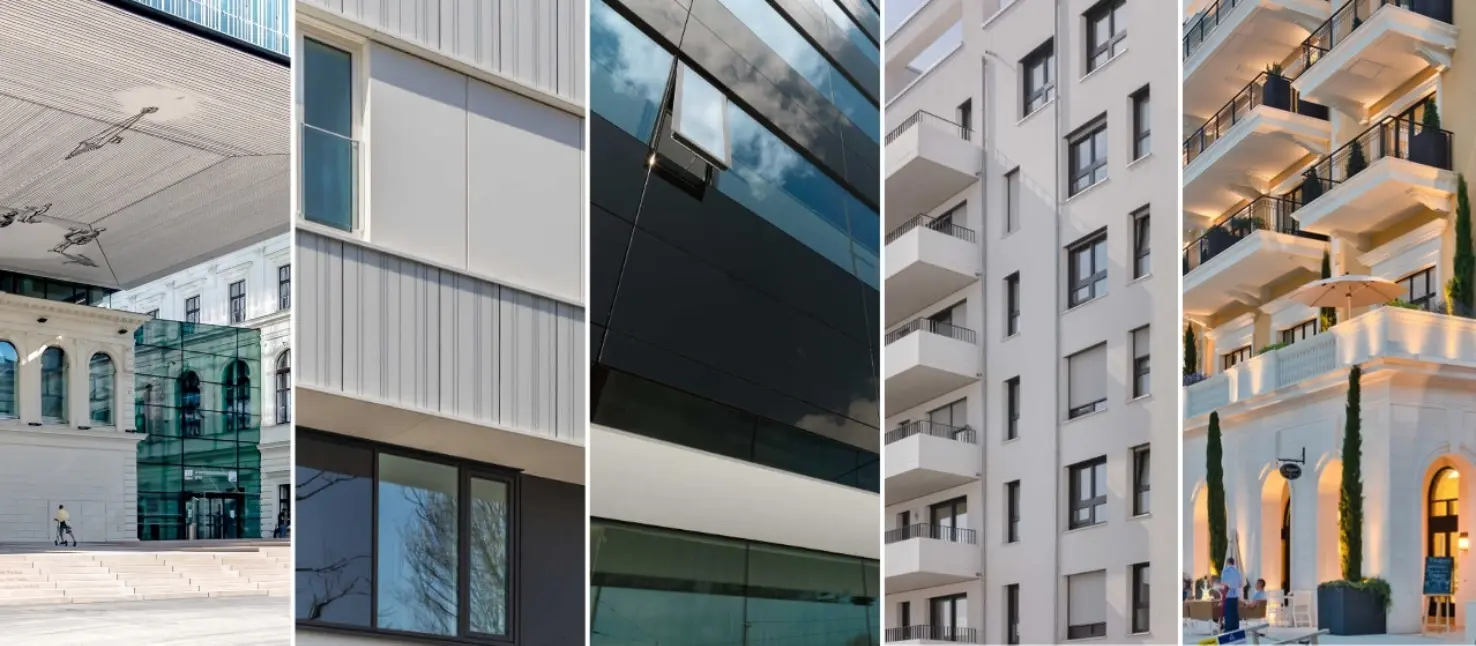 Gebäudesektoren im Überblick: Bildung; Gesundheit; Industrie; Wohnen; Tourismus