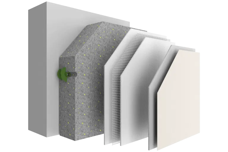 Aufbau des WDVS StoTherm AimS® mit Biomass-EPS-Dämmplatte: Vorteile WDVS