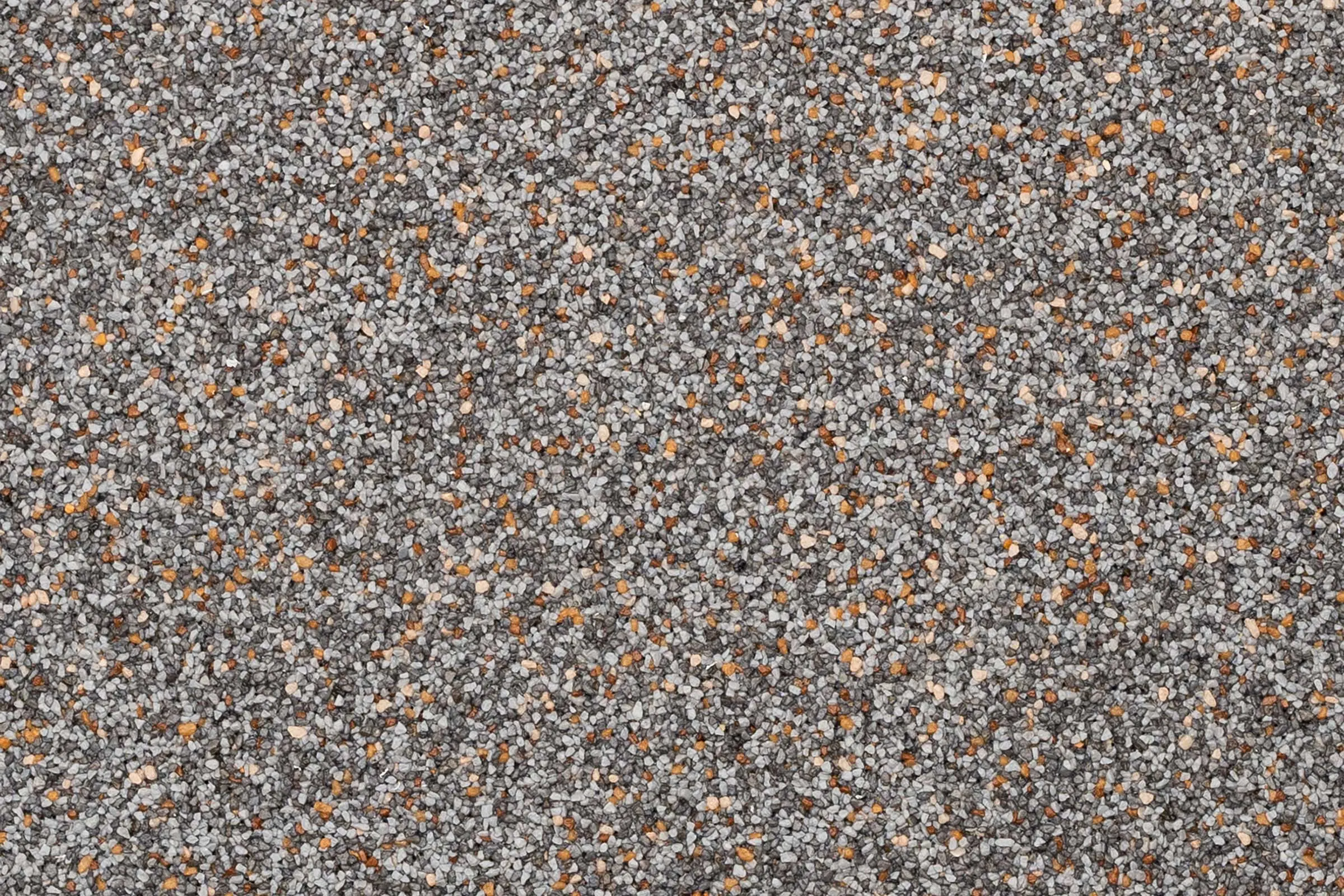 Oberfläche Mosaikputz in Kornstärke K 1,5 StoSuperlit, Anthrazit-orange-bunt