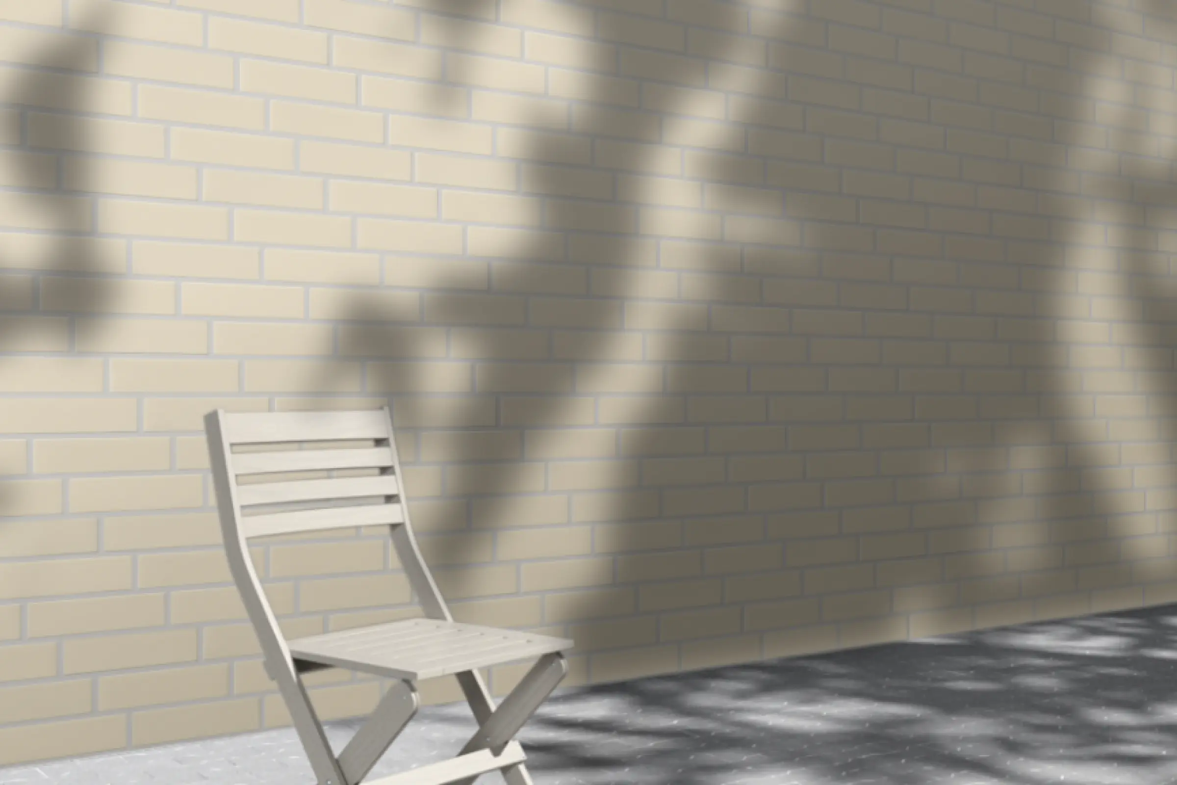 3D-Darstellung einer Außenfassade mit beiger Fassadenbekleidung StoBrick Klinker