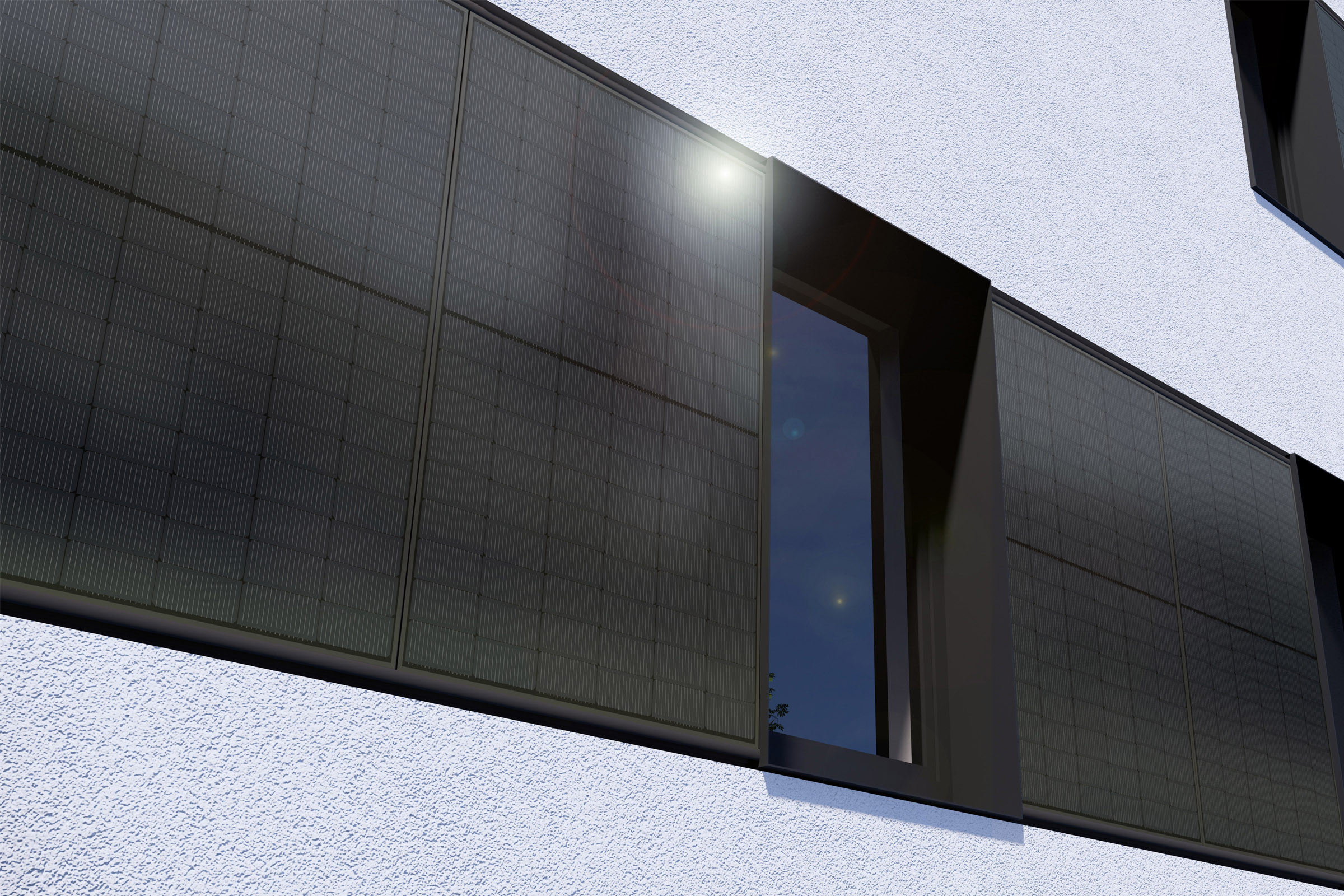 Energie aus der Fassade mit StoVentec Photovoltaics Inlay