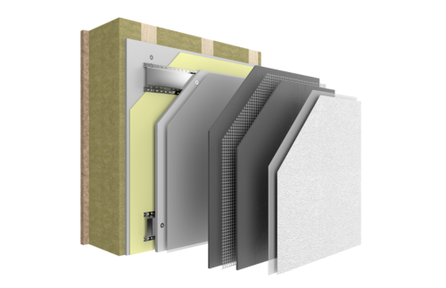 Systemaufbau StoVentec R im Holzbau (Leopoldquartier Wien)