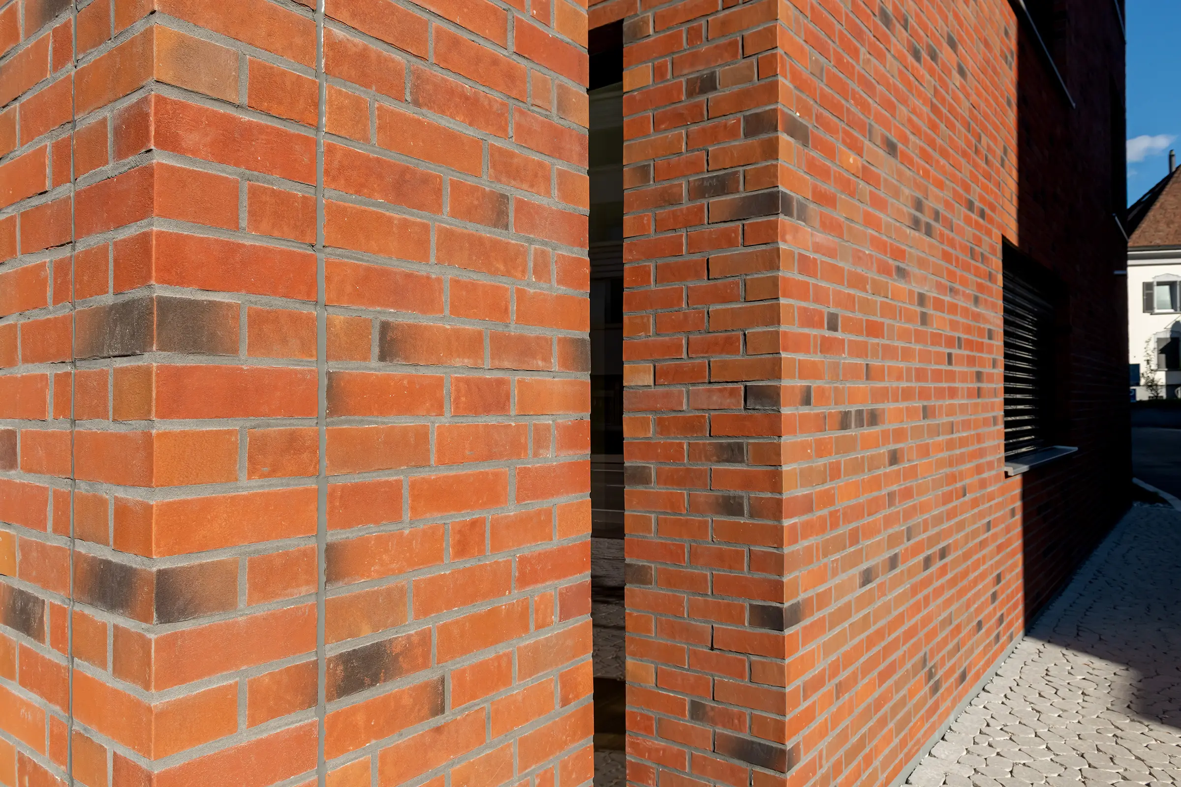 Wohnanlage Lengauer, Dornbirn, StoBrick Klinkerfassade, Detailansicht