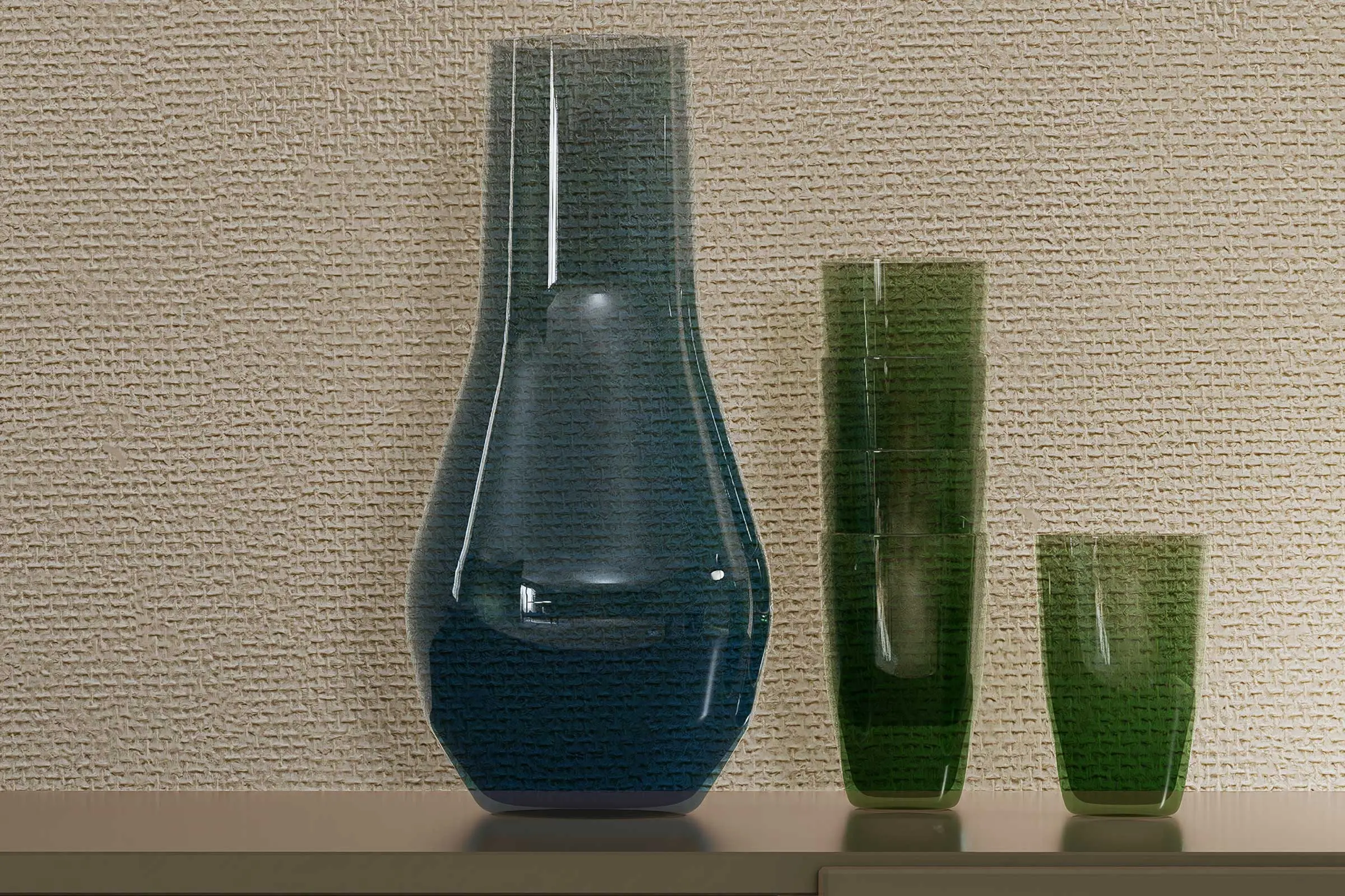 Wohndetail Esszimmer: Sideboard mit Vasen, Farbtöne Interior Colors 24+