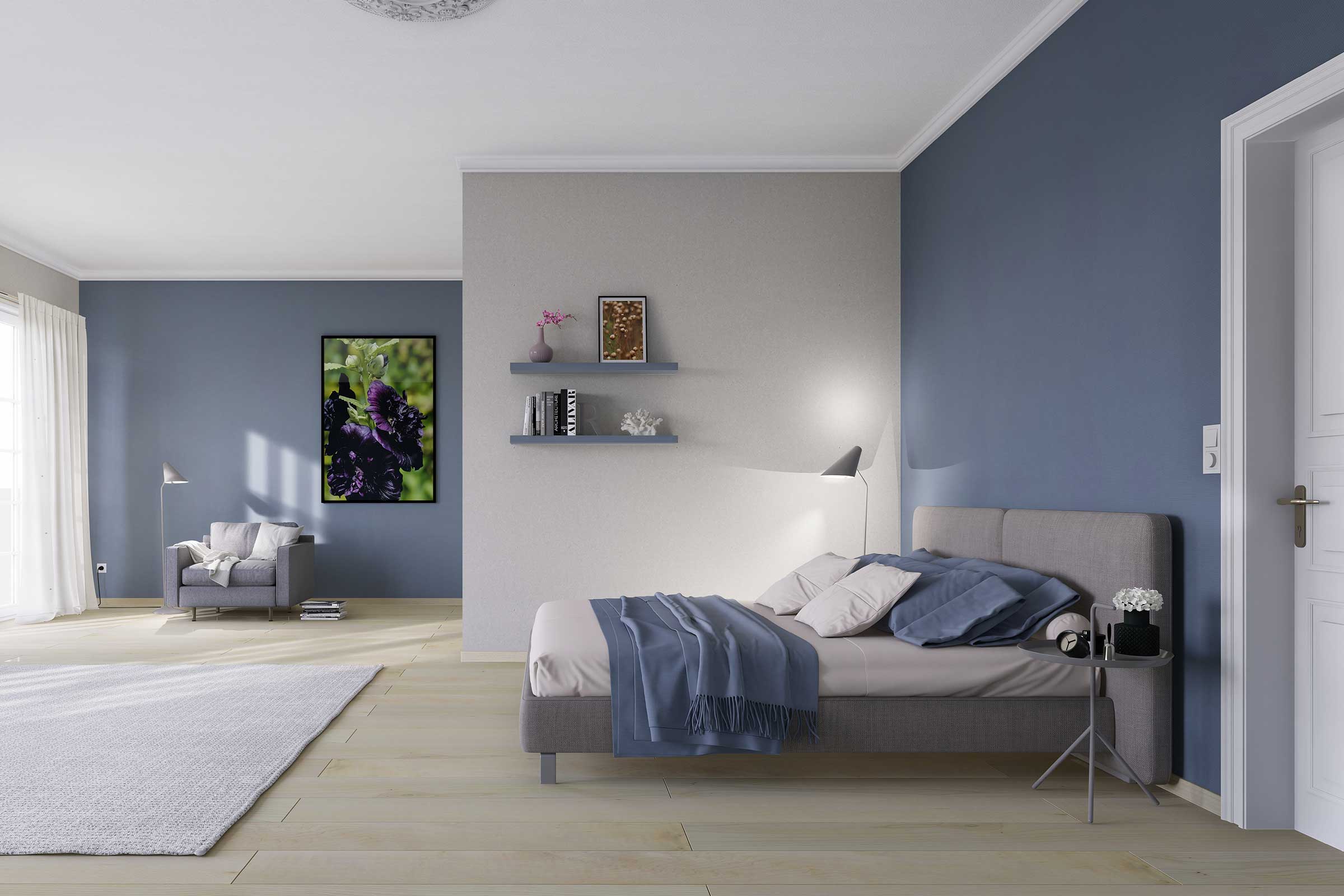 Wandfarbe Blau im Schlafzimmer - Interior Colors 24+ - Sto Farben