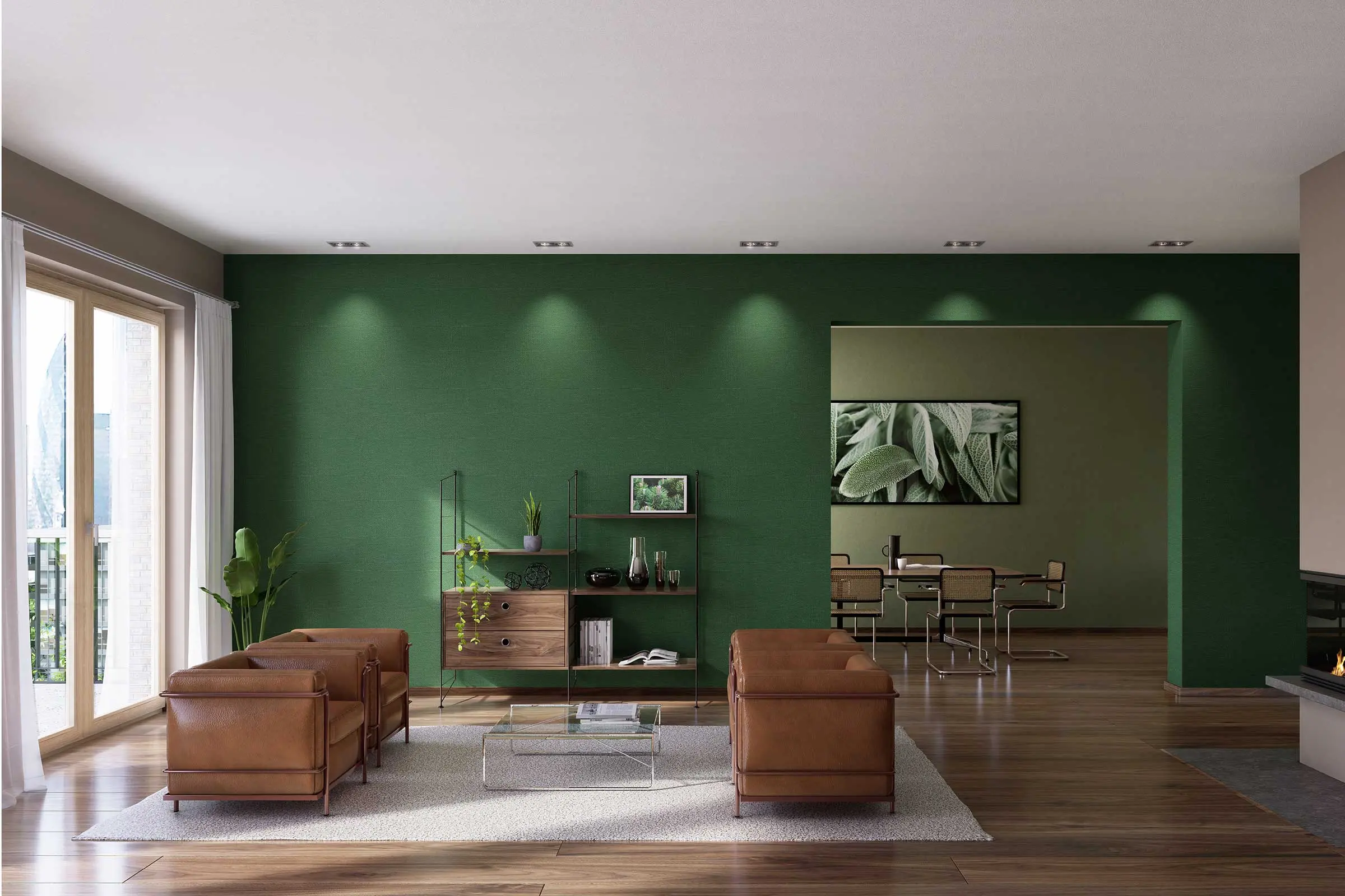 Wandgestaltung Wohnzimmer, gestaltet mit Interior Colors 24+