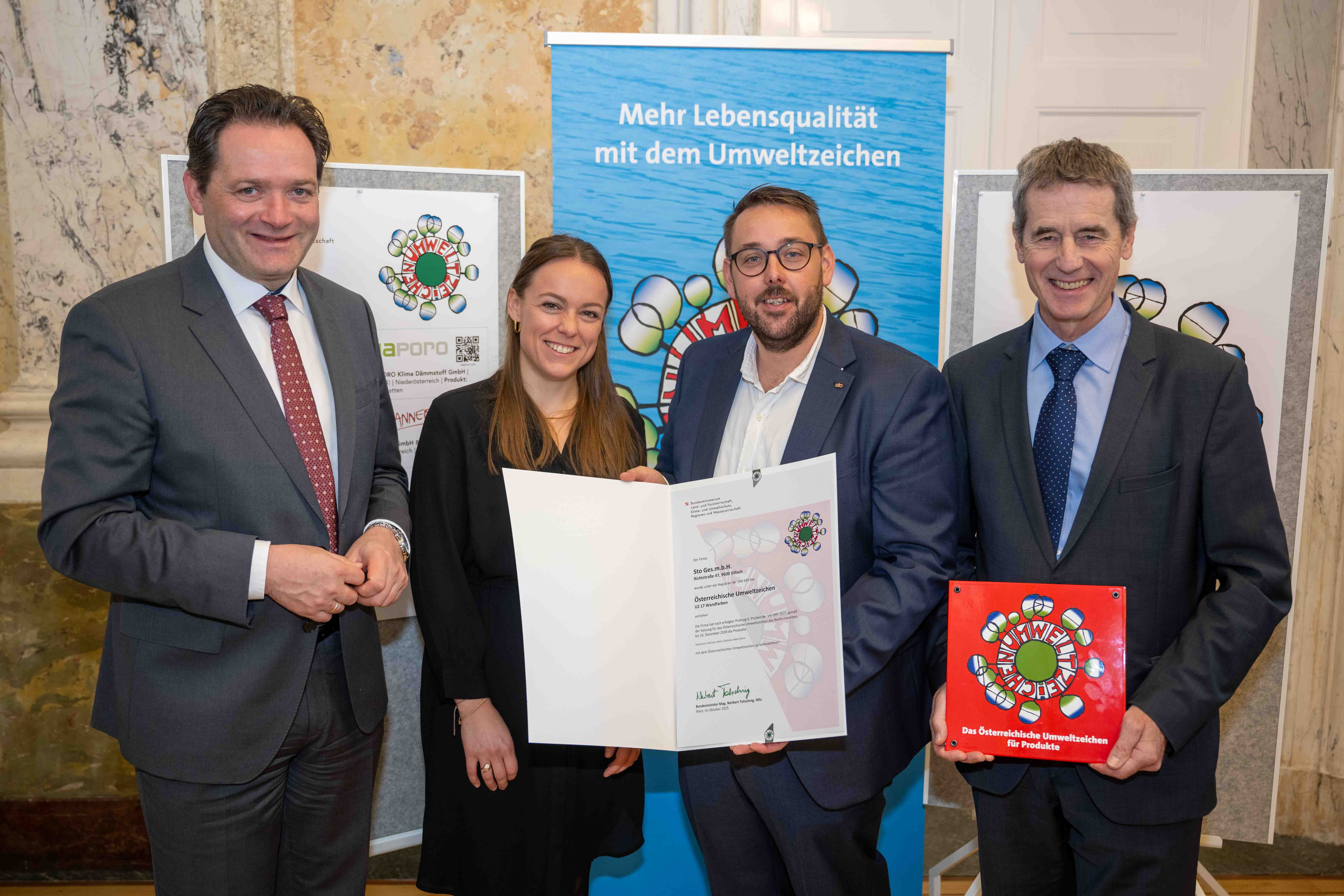 Verleihung des Österreichischen Umweltzeichens an Sto 2025
